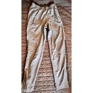 Under Armour Mens Gray Loose Fit Mesh Lined Athletic Track Pants Medium